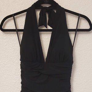 WHBM Silk Halter Dress with Ruched Waist